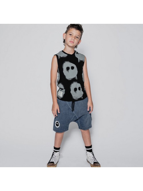 MELTING MASKS SLEEVELESS SHIRT BLACK