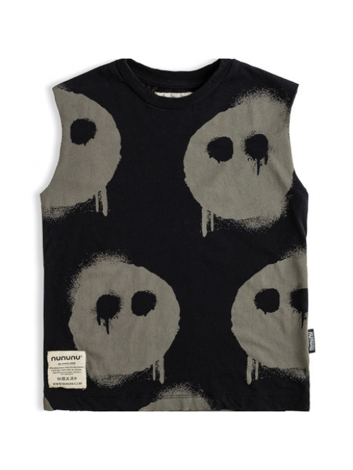 MELTING MASKS SLEEVELESS SHIRT BLACK