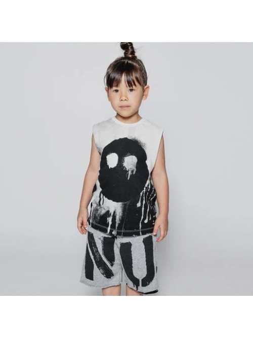 MELTING MASK SLEEVELESS SHIRT NATURAL