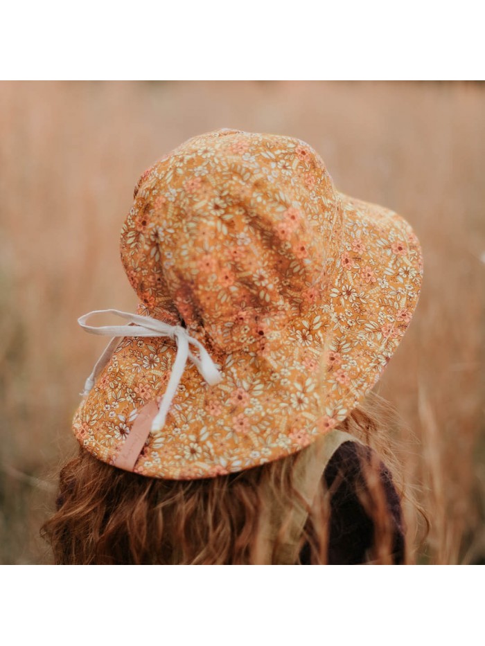 'Wanderer' Girls Reversible Sun Hat - Alice / Flax