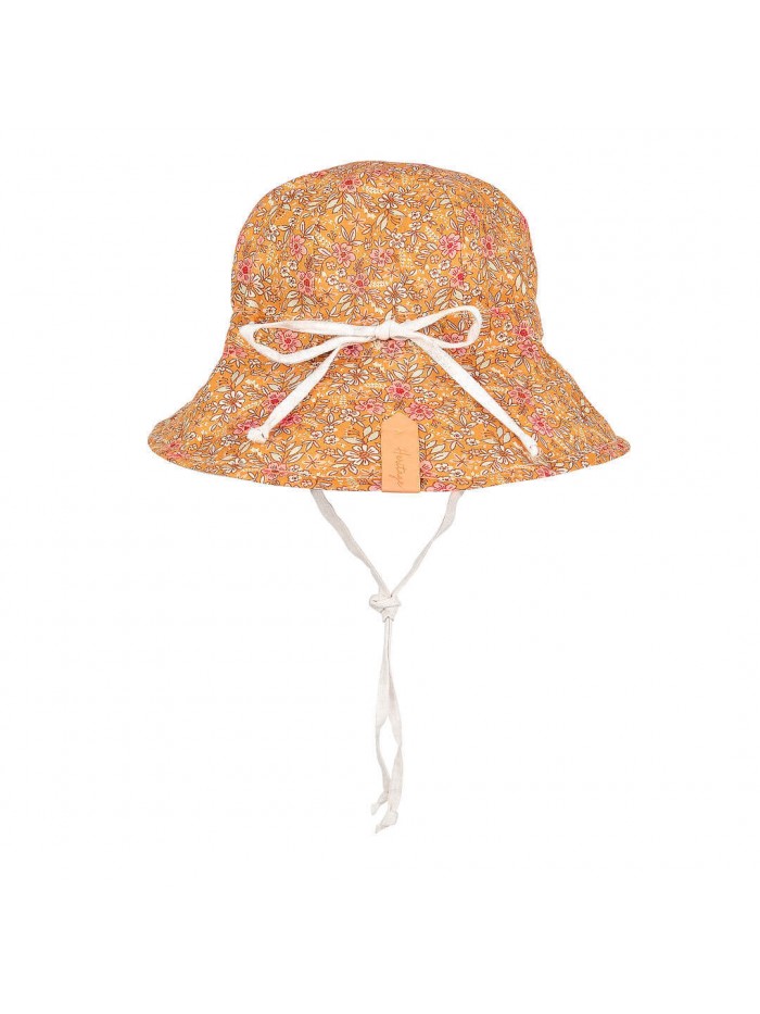 'Wanderer' Girls Reversible Sun Hat - Alice / Flax
