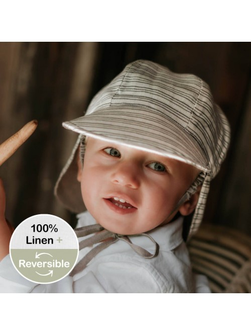 'Lounger' Baby Reversible Flap Sun Hat - Leo / Mos...