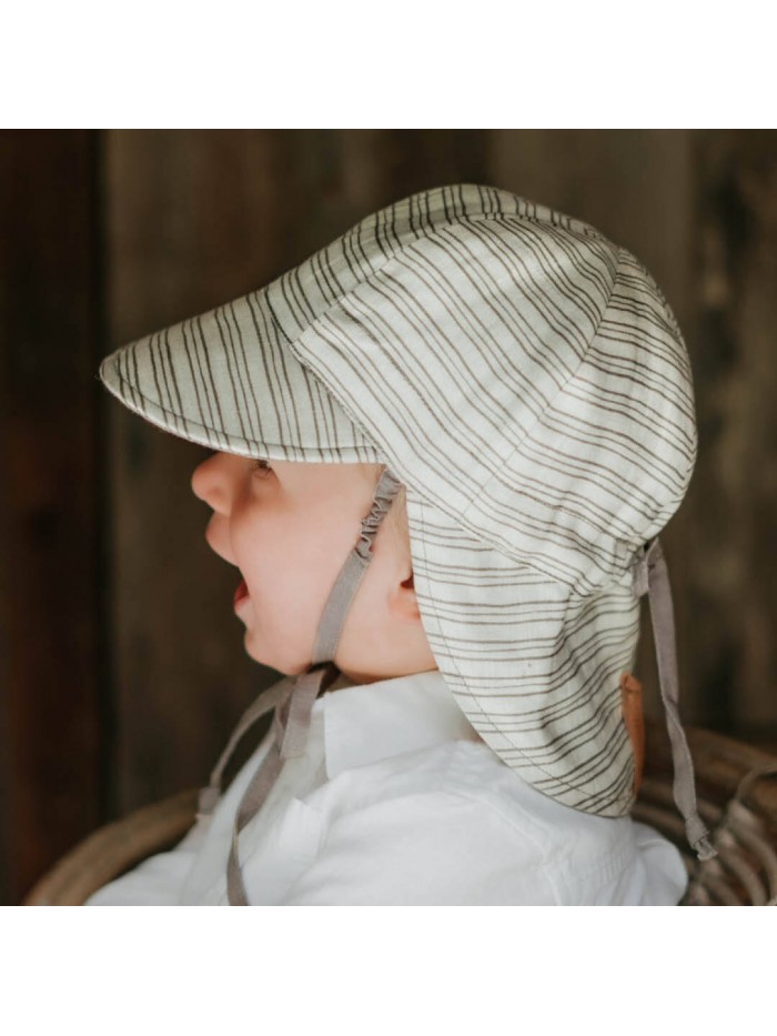 'Lounger' Baby Reversible Flap Sun Hat - Leo / Moss