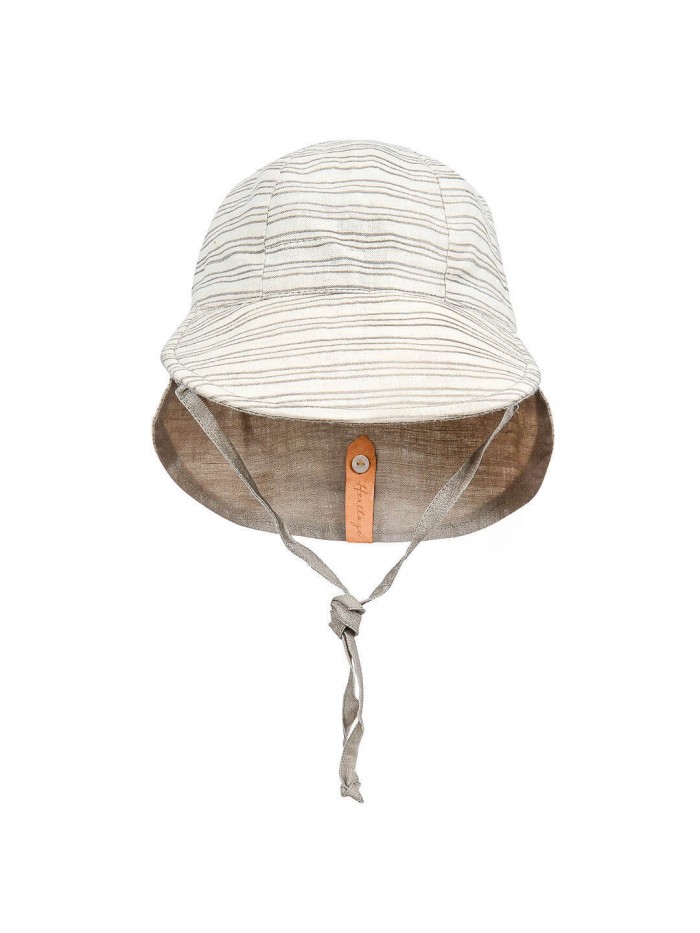 'Lounger' Baby Reversible Flap Sun Hat - Leo / Moss