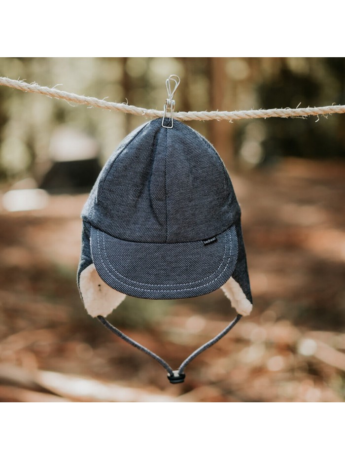 Fleecy Legionnaire Winter Hat - Denim