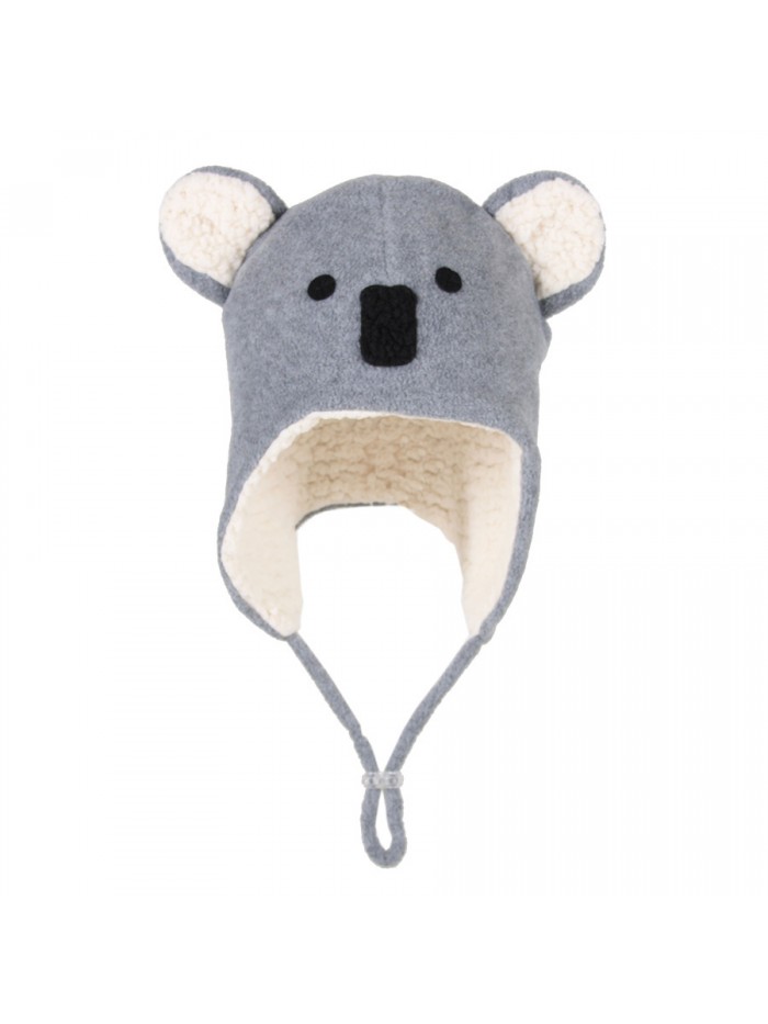 Koala Fleecy Winter Beanie - Grey Marle