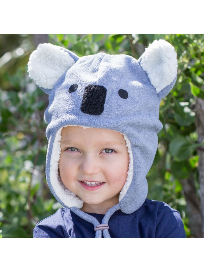 Koala Fleecy Winter Beanie - Grey Marle