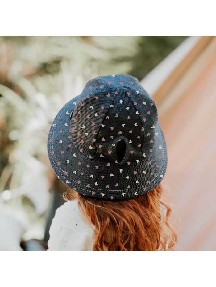 Ponytail Bucket Hat 'Sweetie' Print